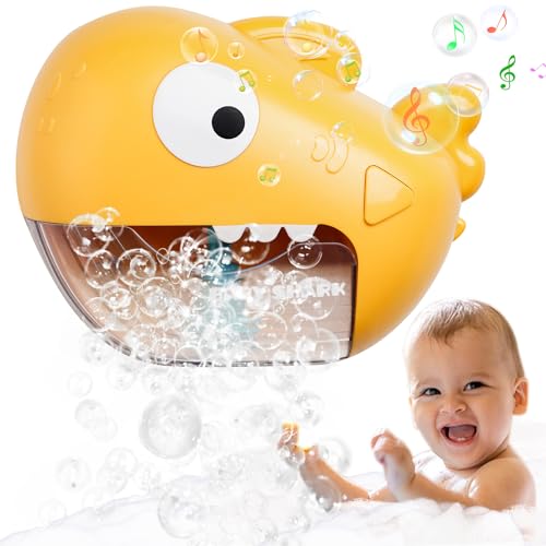 Badewannenspielzeug Badespielzeug Baby Schaummaschine Badewanne mit Musik Automatischer Haie Badewanne Spielzeug mit 1000+ Blasen pro Minute Wasserspielzeug Badespielzeug von QZBESTOO