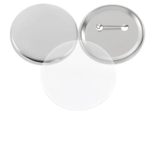 QZCX 100 Set Leere Abzeichen-Button-Maker-Teile, 32 mm Metall-Button-Abzeichen-Teile DIY-Abzeichen-Pin von QZCX