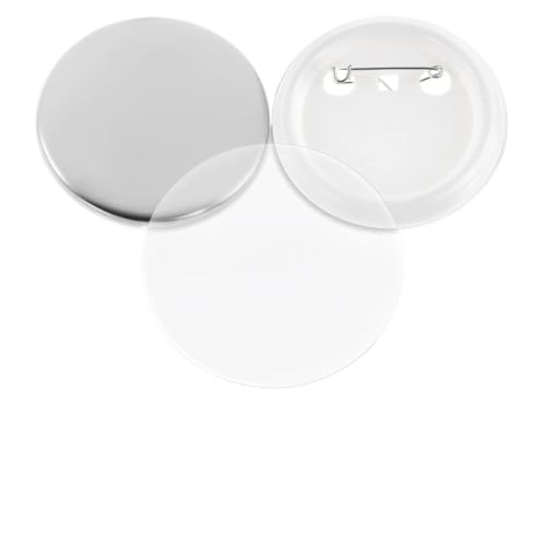 QZCX 100 Sets Blanko-Button-Maker-Teile, 25 mm Kunststoff-/Metall-Button-Teile, Badge-Pressmaschine von QZCX