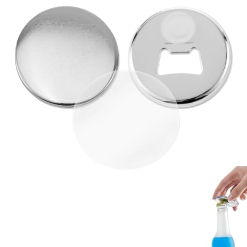 QZCX 100 Stück 58 mm Metallknopf-Teilezubehör, Kühlschrankmagnet-Flaschenöffner von QZCX