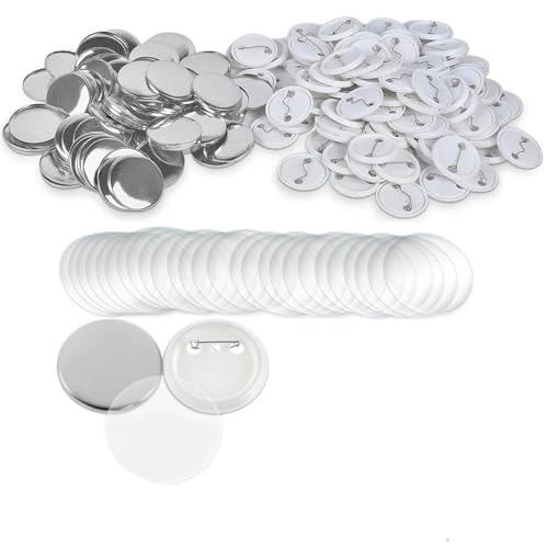 QZCX 100 Stück Blanko-Button-Teile, DIY-Pin-Badges-Set, Button-Maker-Teile for Badge-Pressmaschine von QZCX