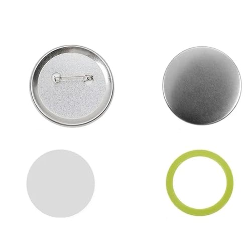 QZCX 100 Stück Blanko-Knopfherstellungszubehör, 58 mm rundes Anstecknadel-Set von QZCX