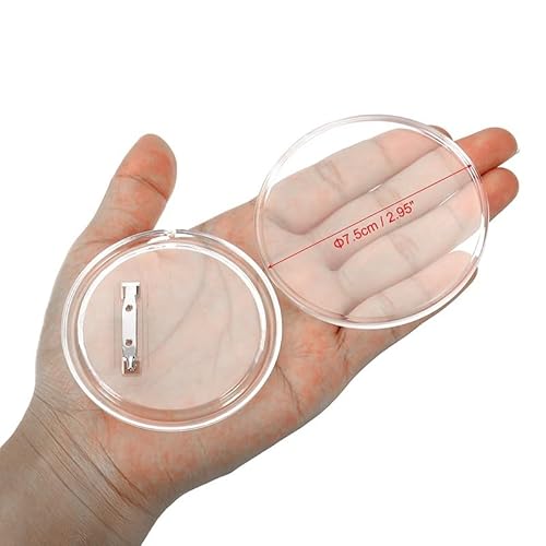 QZCX 100 Stück Leere Abzeichen-Pin-Button-Maker-Teile, Acryl-DIY-Abzeichen-Button-Teile-Material von QZCX
