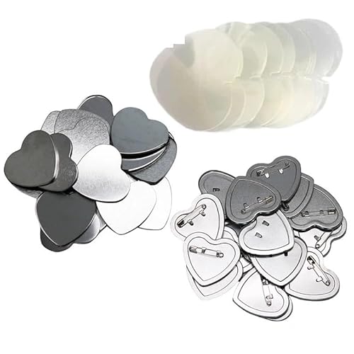 QZCX 100 Stück herzförmige Stifte, untere Abdeckung, Membran, Pfirsich-Herz, Rohling, Weißblech, 57 x 53 mm von QZCX