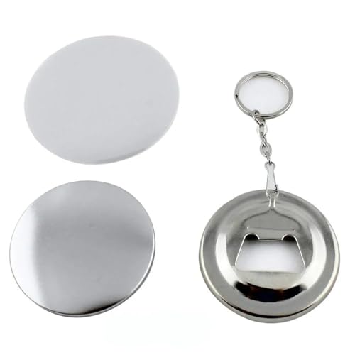 QZCX 100-teiliges DIY-Schlüsselanhänger-Knopfherstellungs-Set, 58 mm Spiegel-Flaschenöffner for Knopfherstellungsmaschine von QZCX