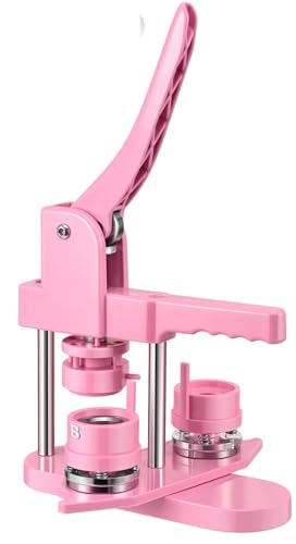QZCX 32 mm rosa-grünes Button-Maker-Maschinen-Abzeichen-Set, 100 Stück Knopfteile von QZCX