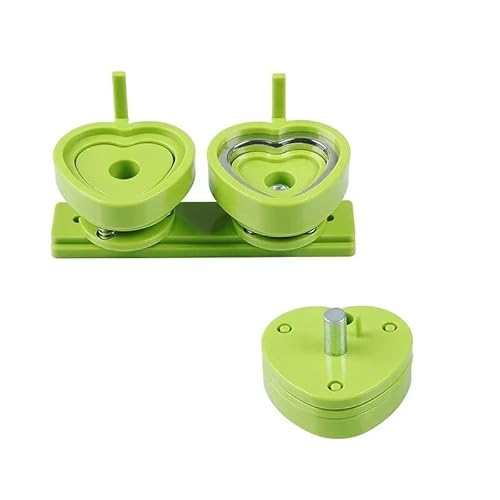 QZCX 57 mm grün-rosa herzförmige Abzeichenform for Sliding Style Badge Button Maker Machine(Green) von QZCX