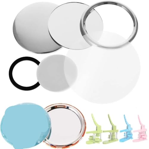 QZCX 58 mm Blanko-Spiegel-Abzeichen, Button-Maker-Teile, DIY-Spiegel-Abzeichen-Pressherstellungszubehör von QZCX