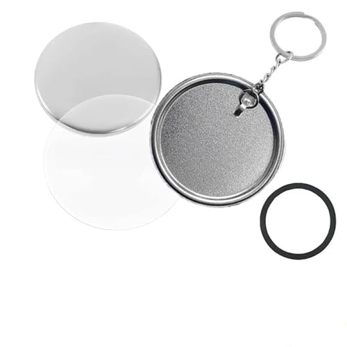QZCX 58 mm Metallknopfzubehör, 100 Sets, leeres Material, Abzeichen, Schlüsselanhänger, Teile, Metallbasis von QZCX