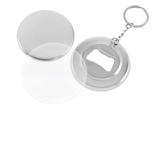 QZCX 58 mm Schlüsselanhänger, Flaschenöffner, Abzeichen, Knopf, Versorgung, Basisteile, Materialien, 100 Sets von QZCX