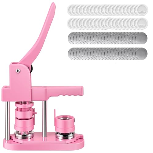 QZCX 58 mm rosa Button Maker Maschine DC109 Abzeichen Set, 100 Stück Button Teile von QZCX
