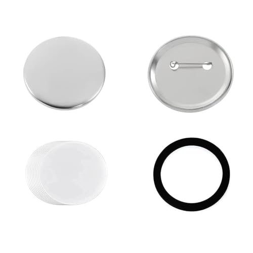 QZCX Blanko-Knopfmacher-Teile aus Eisen, 25-mm-Knopfmacher-Teilesatz, 200-teilige Anstecknadel von QZCX