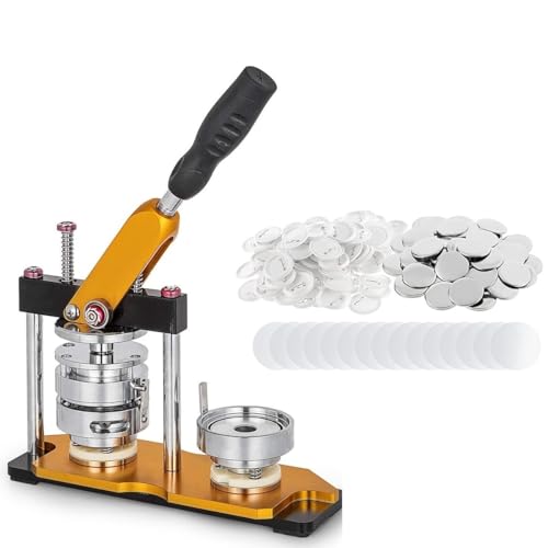 QZCX Button-Maker-Maschine for Anstecknadeln, Broschen-Button-Presse-Maker-DIY-Abzeichen-Set, mit 100 Stück Button-Teilen von QZCX