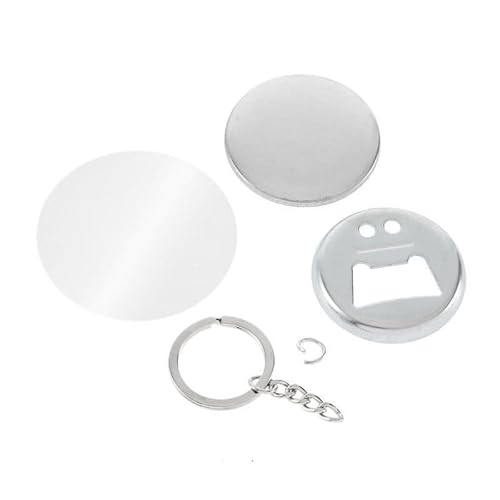 QZCX Flaschenöffner, Schlüsselanhänger, Spiegel, blanko, Abzeichen, Knopfnadeln, Blankoteile, Hersteller, 100 Stück, 58 mm von QZCX