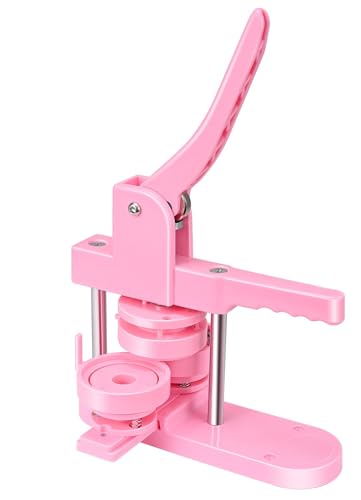 QZCX Rosa Button Badge Maker Maschine 32/58 mm Form Button Pin Pressmaschine mit 100 Sätzen Zubehör(32mm) von QZCX