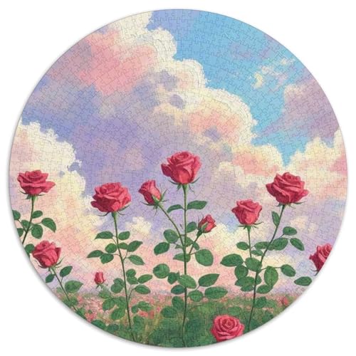 Rose Puzzle 1000 Teile Schwer Puzzle Spielzeug Lernspiel Impossible Plant Herausforderung Spielzeug Für Erwachsene Und Kinder Ab 12 Jahren 1000pcs (67.5x67.5cm) von QZESHAN