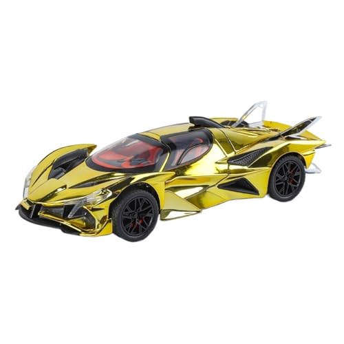 QZKUUELCA Maßstabgetreues Automodell 1:24 Maßstab Legierung Druckguss Metall Statische Fahrzeuge for Apollo EVO Modell Auto Erwachsene Trendy Sammlung Ornamente Miniatur Motorfahrzeug Modelle(Gold) von QZKUUELCA