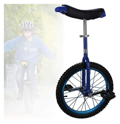 16/18/20 Zoll Einrad for Erwachsene und Kinder – rutschfeste Räder, Alufelge, extra Dicker Reifen, Verstellbarer Sitz for Outdoor-Sport und Fitness(Blu,18inch) von QZLNONTK