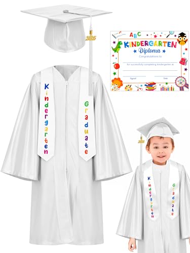 QZYL Kindergarten Abschlusskappe und Kleid 2023, Congrats Grad Abschlusskappe Kleid Stola Paket mit 2023 Quaste Zertifikat QZYL Kindergarten Abschlusskappe und Kleid 2023, Congrats Grad Abschlusskappe Kleid Stola Paket mit 2023 Quaste Zertifikat von QZYL