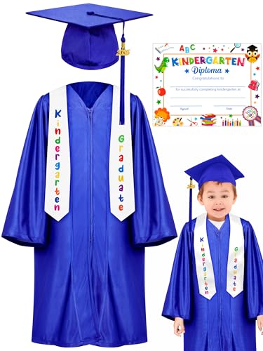 QZYL Kindergarten Graduation Cap and Gown, Unisex Congrats Grade Outfit mit Quaste & Zertifikat für Vorschulkindergarten QZYL Kindergarten Graduation Cap and Gown, Unisex Congrats Grade Outfit mit Quaste & Zertifikat für Vorschulkindergarten von QZYL
