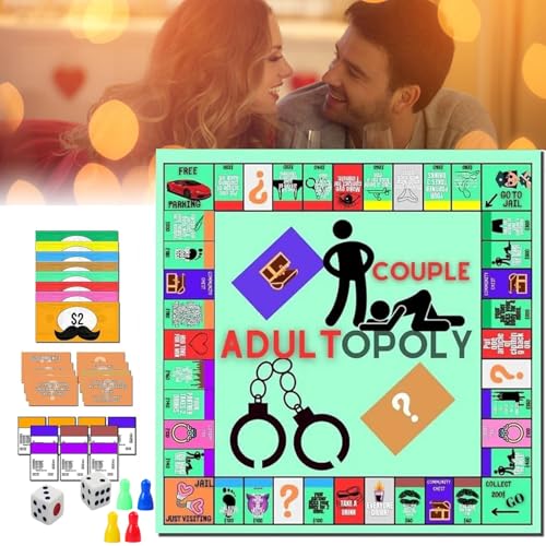 Qaestuan Brettspiel für Paare, Adultopoly-Brettspiel, Spiele für Paare, Couple Board Game, Erotisches Kartenspiel, Das Sexspiel für Paare und Freunde ab 18 von Qaestuan