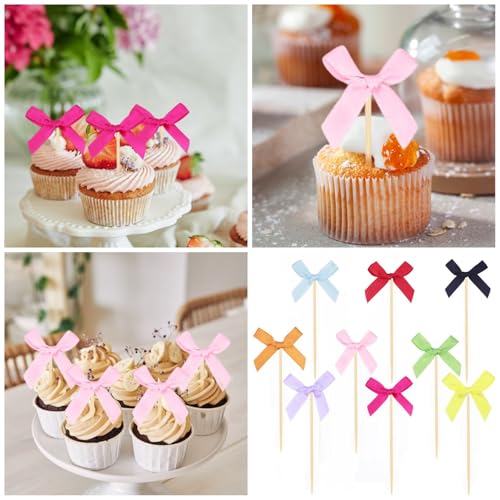 Set Von 10 Schönen Bowknot Cake Toppers Ornament Für Elegante Geburtstags Und Brautpartydekorationen Romanze Thema von Qaonsciug
