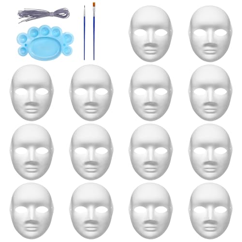 Qavctw 14 Stück weibliche Masken aus Pappmaché, Papiermasken zum Basteln, Blanko-Masken zum Dekorieren, DIY-Masken, bemalbare Masken, Verkleidungsmasken für Maskerade, Halloween, Cosplay, Kostüm, Qavctw 14 Stück weibliche Masken aus Pappmaché, Papiermasken zum Basteln, Blanko-Masken zum Dekorieren, DIY-Masken, bemalbare Masken, Verkleidungsmasken für Maskerade, Halloween, Cosplay, Kostüm, von Qavctw