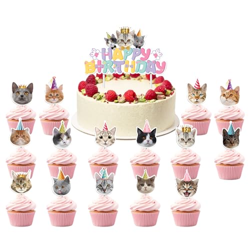 16 Stück Katze Geburtstag Katzen Cupcake Topper,Katzen Muffin Deko Tortendeko Katze, Katzen Deko Geburtstag für Katze Geburtstag Party Decorations Katze Partyzubehör 16 Stück Katze Geburtstag Katzen Cupcake Topper,Katzen Muffin Deko Tortendeko Katze, Katzen Deko Geburtstag für Katze Geburtstag Party Decorations Katze Partyzubehör von Qaziuy