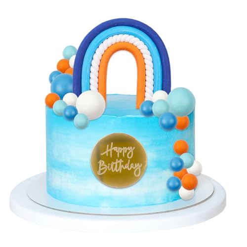 32 Stück Regenbogen-Kuchenaufsätze, Kugel, Cupcake-Topper, blau, Regenbogen, DIY, Backen, Cupcake-Kuchendekorationen für Geburtstagspartys, Mot 32 Stück Regenbogen-Kuchenaufsätze, Kugel, Cupcake-Topper, blau, Regenbogen, DIY, Backen, Cupcake-Kuchendekorationen für Geburtstagspartys, Mot von Qaziuy
