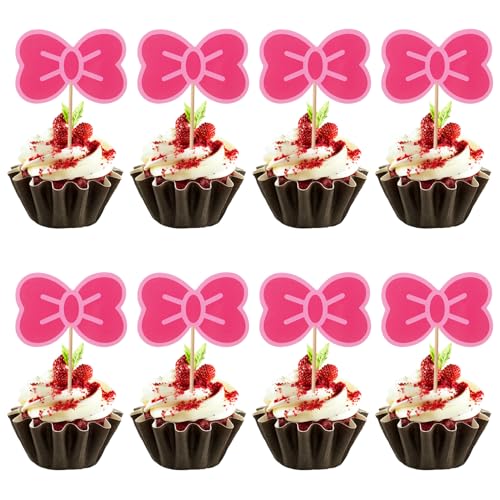 Cupcake-Topper mit rosa Schleife, Cupcake-Aufsätze, rosa Katze, Cupcake-Topper, Schleife, Kuchendekorationen für Brautparty, Babyparty, Hochzeit, Geburtstag, Partyzubehör, 24 Stück Cupcake-Topper mit rosa Schleife, Cupcake-Aufsätze, rosa Katze, Cupcake-Topper, Schleife, Kuchendekorationen für Brautparty, Babyparty, Hochzeit, Geburtstag, Partyzubehör, 24 Stück von Qaziuy