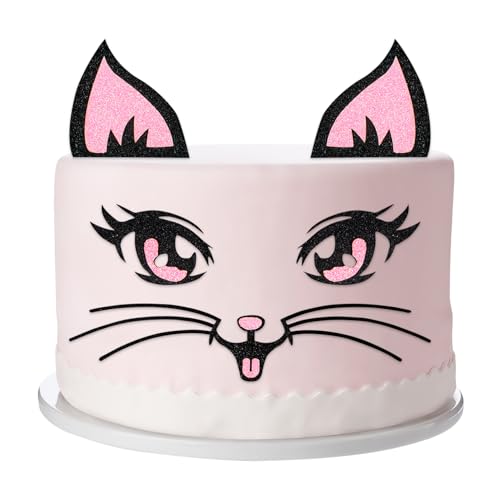 Katzen-Kuchenaufsatz, Dekoration, Katzenaugen, Ohren, Mund, Kuchendekoration, Einsätze, Kätzchen-Gesicht, Kuchenaufsatz für Katzen-Themen-Geburtstagsparty, Jungen, Mädchen, Babyparty, Partyzubehör Katzen-Kuchenaufsatz, Dekoration, Katzenaugen, Ohren, Mund, Kuchendekoration, Einsätze, Kätzchen-Gesicht, Kuchenaufsatz für Katzen-Themen-Geburtstagsparty, Jungen, Mädchen, Babyparty, Partyzubehör von Qaziuy
