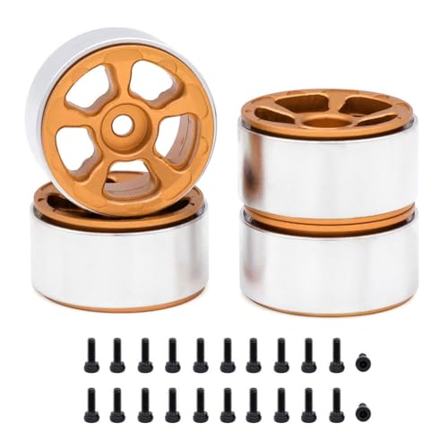 Qbkohphifm 4 STK. 1,0 Metallfelgen für 1/24 1/18 RC Crawler Car Axial SCX24 AX24 FCX24 Enduro24 TRX4M, Schmale 5-Speichen-Orange Qbkohphifm 4 STK. 1,0 Metallfelgen für 1/24 1/18 RC Crawler Car Axial SCX24 AX24 FCX24 Enduro24 TRX4M, Schmale 5-Speichen-Orange von Qbkohphifm