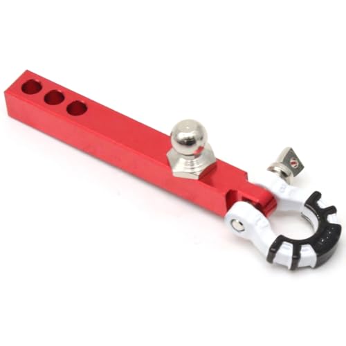 Qbkohphifm Anhängerkupplung Aus Metall für 1/10 RC Crawler TRX4-6 Axial SCX10 90046 Redcat Upgrade-Teile, Rot + Qbkohphifm Anhängerkupplung Aus Metall für 1/10 RC Crawler TRX4-6 Axial SCX10 90046 Redcat Upgrade-Teile, Rot + von Qbkohphifm