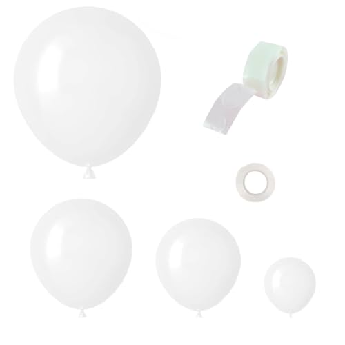 Qbkohphifm Weißer Ballonbogen-Bausatz, Weißer Latexballon, Ballonkranz-Zubehör Qbkohphifm Weißer Ballonbogen-Bausatz, Weißer Latexballon, Ballonkranz-Zubehör von Qbkohphifm
