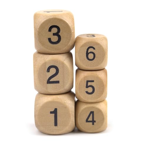 10 PCs Holz Würfel Mit Runden Ecken Sechsseitig Dices Tischspiel Dices 1-6 Nummeriertes Dices Brettspiel Spannung Für Party Für Party von Qcbuegof