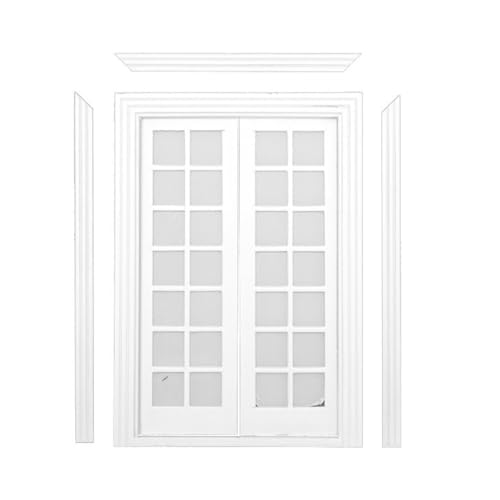 Handgefertigtes Miniatur-Holztür-Set für Sammler, Hobbyisten, einfache Installation, Haltbarkeit, Holzdekorationen, Miniatur-Tür-Fenster-Materialien von Qcbuegof