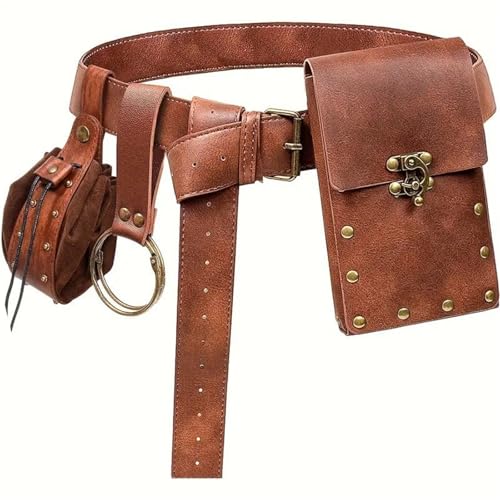 Mittelalter Wikinger Gürtel Abnehmbar PU Band Zubehör Renaissance Kostüm Zubehör Wikinger Halloween Kostüm Zubehör Wikinger Halloween Kostüm Herren von Qcbuegof