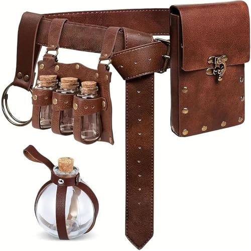 Mittelalter Wikinger Gürtel Abnehmbar PU Band Zubehör Renaissance Kostüm Zubehör Wikinger Halloween Kostüm Zubehör Wikinger Halloween Kostüm Herren von Qcbuegof