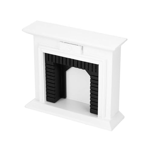 Qcbuegof 1:12 Skala Miniaturholzkamine Vintage Schwarz Weiße Puppenhäuser Minis Möbel Dollhouses Dekoration Zubehör Holz Vintage Schwarze Weiße Kamine von Qcbuegof