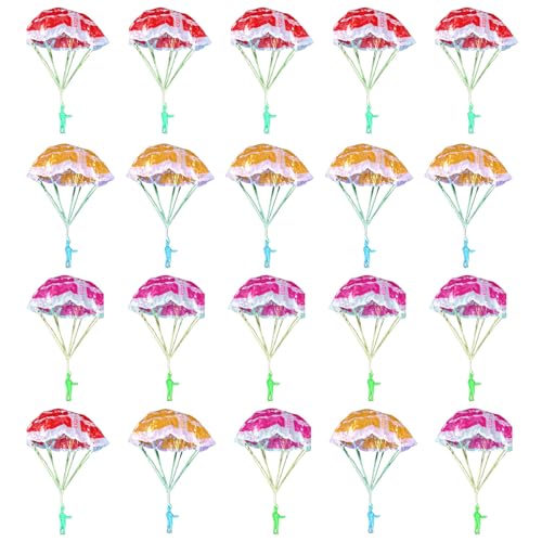 Qcbuegof 20pcs Fallschirm Spielzeug Freien Flugzeug Für Kinder Kleinkind Nicht Verwickeln Fallschirm Fliegend Außen Spielzeuggeschenke Handwurf Fallschirm Werfen von Qcbuegof