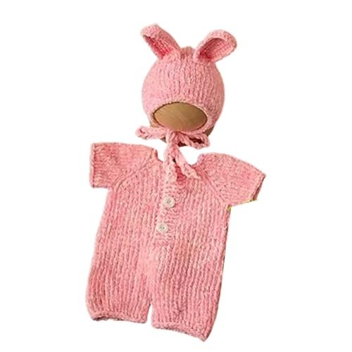 Qcbuegof 2pcs Neugeborene Tierkostümfotografie Outfit Weiche Stoff Stoff Strampler Und Passender Für Baby Fotoshootings Kaninchenkostüm Für Baby von Qcbuegof