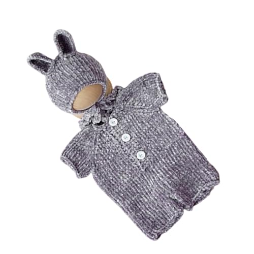 Qcbuegof 2pcs Neugeborene Tierkostümfotografie Outfit Weiche Stoff Stoff Strampler Und Passender Für Baby Fotoshootings Kaninchenkostüm Für Baby von Qcbuegof