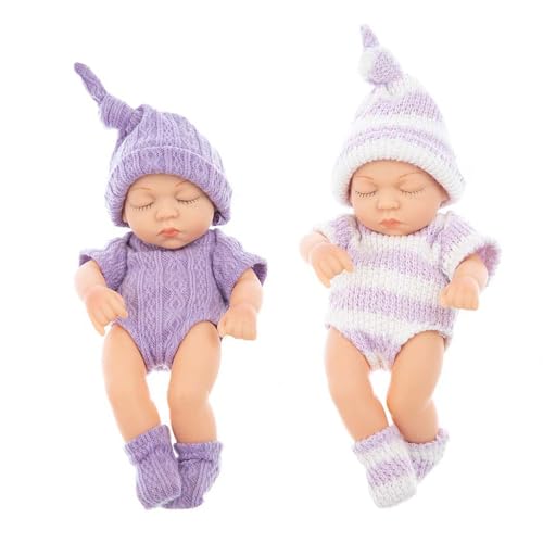 Qcbuegof 2pcs Realistisches Kind Schlafende Wiedergeborene Babypuppen Für Bildungsspiele Und Schlafhilfen Kind Spielzeug Mit Beweglichen Gliedspraxispraxis Puppen von Qcbuegof