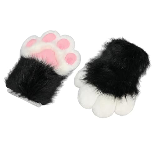 Qcbuegof Anime Plüschkatzen Maske Für Frauen Männer Anime Show Katzen Heck Katzen Pfoten Handschuhe Für Halloween Partys Themenereignis Requisiten Katzen Maske Kopfbedeckung von Qcbuegof