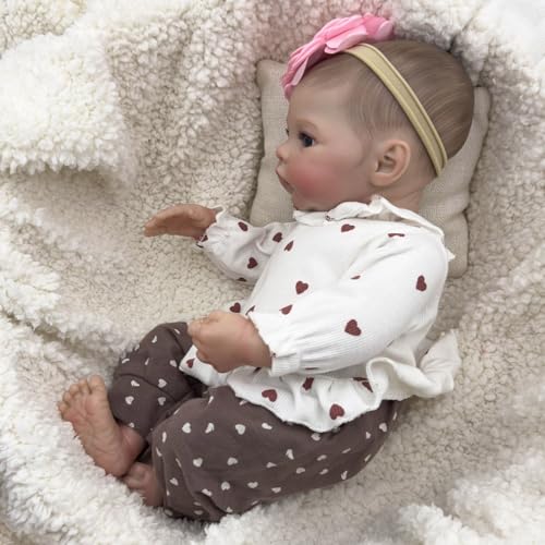 Qcbuegof Authentisch Aussehende 19 Zoll Silikon Mädchen Babypuppen Für Sammler Und Babypuppen Für Bildungszwecke Babypuppe Mit Kleidung Und Accessoires von Qcbuegof