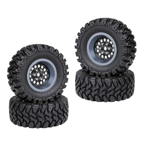 Qcbuegof EIN Satz Von Radreifen Gummi Fernbedienungsauto Für Fernbedienungsteile Für Fernbedienungskrabler Schlammreifen Beadlock Reifen Beadlock Und Reifen von Qcbuegof