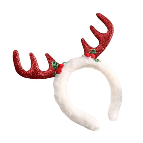 Qcbuegof Geweih Weihnachten Kopfbedeckung Stirnband Foto Requisiten Party Cosplay Kostüme Tanzen Party Stirnband Weihnachten Weihnachten Stirnbänder für Frauen von Qcbuegof