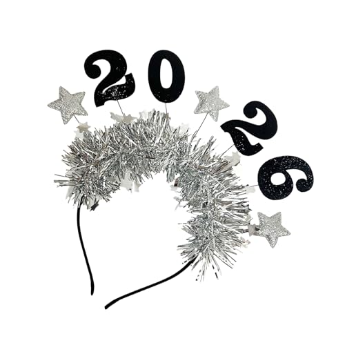 Qcbuegof Glitzernder Stern Haarschmuck 2026 Leichtes Lametta Stirnband Haarschmuck für Weihnachten Neujahr Feiern Party Kopfschmuck von Qcbuegof