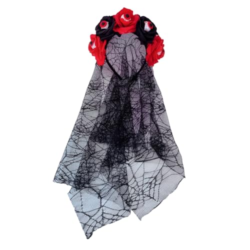 Qcbuegof Halloween Frauen Blumenstirnbänder Realistisches Augapfel Blumenhaarzubehör Für Kostümpartys Halloween Stirnband Kinder von Qcbuegof
