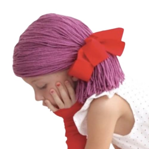 Qcbuegof Handgefertigter Kinder-Toupet-Hut für Winterwärme und Charme, Mittelteil, Zopf-Haarteil, Hauben-Kappen, Cosplay, Kopfbedeckung, Urlaub, Verkleiden von Qcbuegof